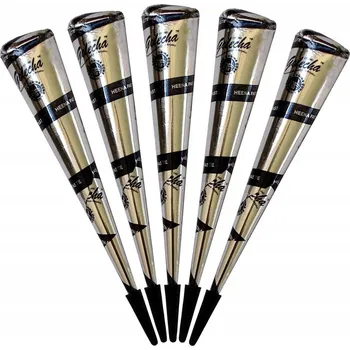 Tetování GOLECHA Henna Černá na tetování Originální v kornoutu Sada 22 g x 5 ks