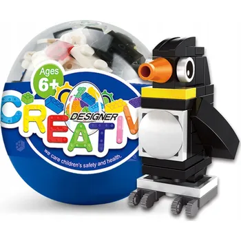 ostatní stavebnice Stavebnice Wange WG01-12 Mini zvířátko v kapsli Tučňák 38elem