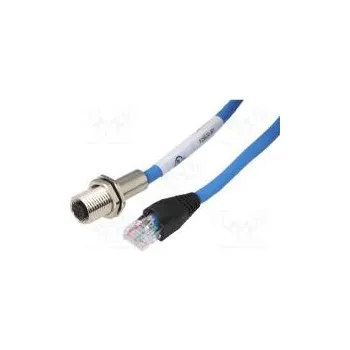 Elektrická zásuvka Adaptér RJ45 vidlice,M12 zásuvka kód D-Ethernet PIN 4 IP65