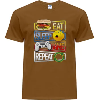 levne-bavlnene-tricko-potisk-cyklus-hrace Barva: Brown - hnědá, velikost: S