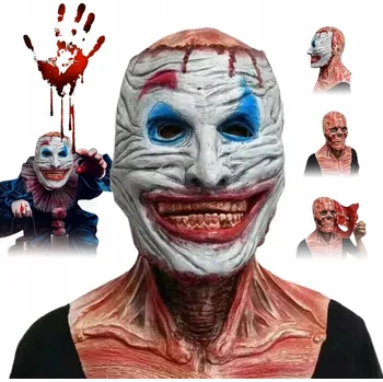 Pleťová maska Maska na obličej fjkdf latex klaun bílý