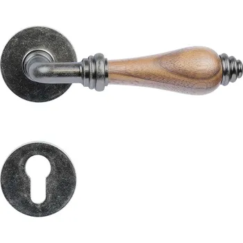 Dveřní kování Richter Czech RK.E16.BERGAMO.PZ.AS starostříbrná+přírodní dřevo - černý ořech