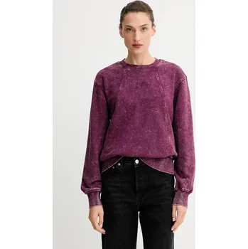 Dámská mikina Bavlněná mikina G-Star Washed a line script dámská, vínová barva, hladká, D27173-D969 D27173.D969 93X, vel. S