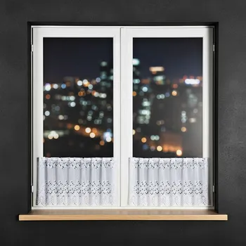 Záclona Dekorační metrážová vitrážová záclona IZA bílá výška 40 cm MyBestHome Cena záclony je uvedena za běžný metr, kod: 018534