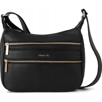 Kabelka Dámská kabelka přes rameno černá prostorná městská kabelka styl ZAGATTO