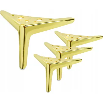 Nábytková noha 12 cm, typ V špice, moderní nožička k nábytku, zlatá,
