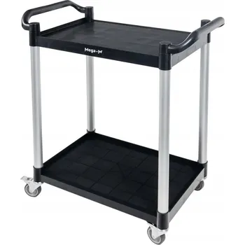 Servírovací stolek Servírovací vozík dvoupatrový gastro 80x40x95 cm černý Mega-M