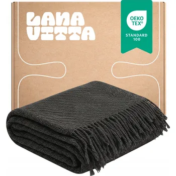 Prostěradlo Vlněná deka Lanavitta 140 cm x 200 cm šedá