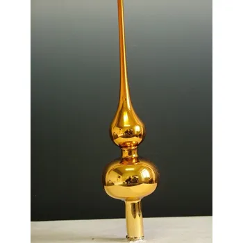 Vánoční ozdoba Vánoční skleněná špice, 1-kulová, zlatá, lesk, bez dekoru