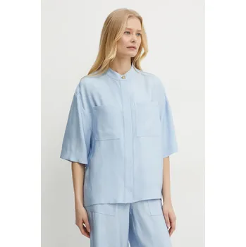 Dámská košile Košile BOSS dámská, modrá barva, regular, 50530571 50X, vel. 36