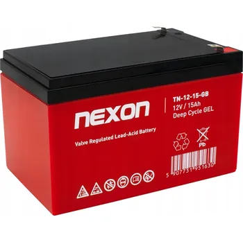 Trakční baterie Gelový akumulátor Nexon TN-GEL-15 12V 15Ah - pro hluboké vybíjení