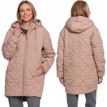 Dámská bunda ELEGANTNÍ DÁMSKÁ PŘECHODNÁ BUNDA S KAPUCÍ NA PODZIM TEPLÁ MORAJ L/XL