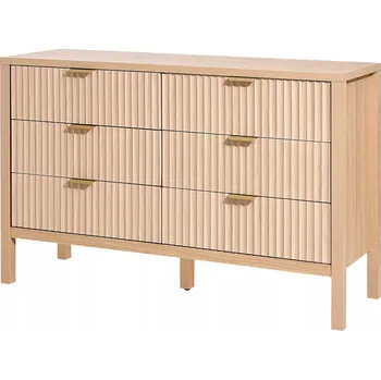 Komoda Dřevěná komoda se 2 sloupci a 6 zásuvkami 39,9x119,9x78,7CM Skříňka do předsíně