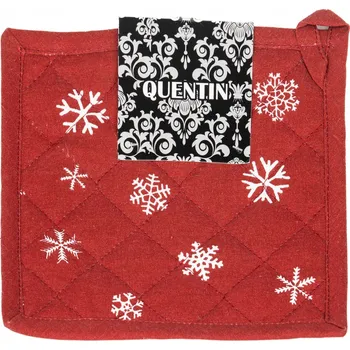 Chňapka Kuchyňská podložka vánoční QK-206B, tmavě červená vločka, 20x20cm