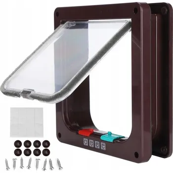 Obraz Kyvné dveře pro psy a kočky velikosti L, pohodlný vstup, hnědé