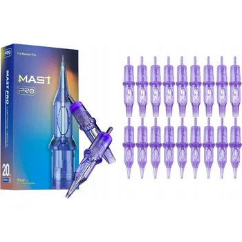 Tetovací jehla MAST PRO 20 ks Cartridge Jehly na tetování MIX Stínů TATTOO různé pro make-up