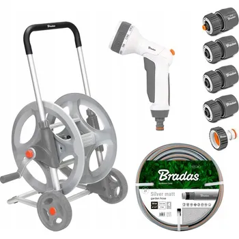 Zahradní hadice Kovový vozík na hadici 1/2" 50m se sadou příslušenství SILVER PRO SET WHITE LINE