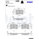 Sada brzdových destiček, kotoučová brzda DELPHI LP3218