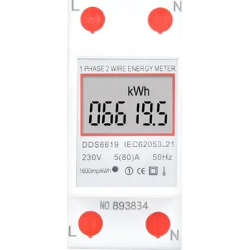 DDS6619-005 MĚŘIČ SPOTŘEBY ELEKTRICKÉ ENERGIE 2P JEDNOFÁZOVÝ PODRUŽNÝ MĚŘIČ PROUDU