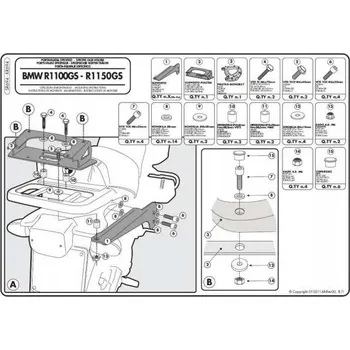 Zavazadlo na motocykl KAPPA Nosič horního kufru pro BMW R 1100 1150 GS