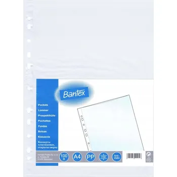 Koszulki Groszkowe Obwoluty A4 Bantex 100 Kusů