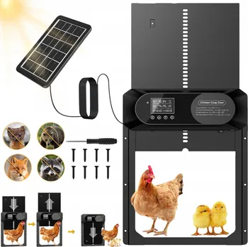 AUTOMATICKÁ DVÍŘKA DO KURNÍKU SOLÁRNÍ S FOTOSENZOREM A ČASOVAČEM