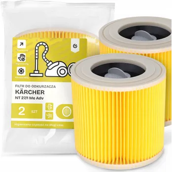 Filtr do vysavače 2x FILTR do VYSAVAČE Kärcher NT 27/1 Me Adv Vzduchový PAPÍROVÝ EM-W