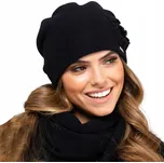 Kamea Nebraska černá univerzální velikost vlněná teplá ČEPICE