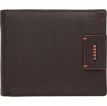 Peněženka Lagen peněženka z pravé kůže hnědá - muž