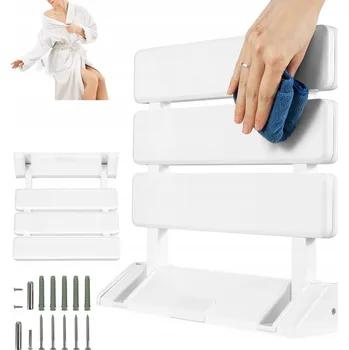 Koupelnové sedátko Skládací sprchové sedátko NCRealher, hliníkové, 33x32 cm, nosnost 130 kg