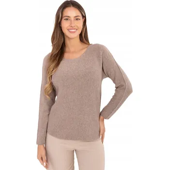 Dámský svetr Rue Paris dámský svetr béžový klasický ke kyčlím univerzální velikost