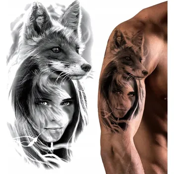 Odstranitelné tetování Dočasné omyvatelné tetování VODNÍ - ŽENA LIŠKA