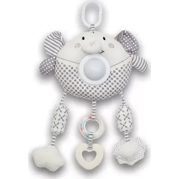 plyšák Funmuch plyšová závěsná hračka slon se světlem a hudbou bílá