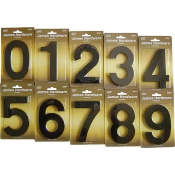 Dveřní kování Číslice "3" fasádní NT6 152mm černá mat