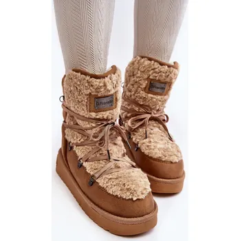Dámská zimní obuv Voděodolné sněhule na platformě veganské D.Franklin DFSH370004 Barva: Béžová, Velikost: 40