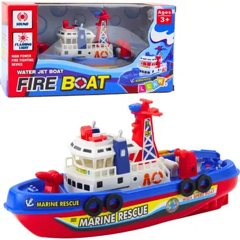 autíčko Hasičský záchranný člun s vodní stříkačkou, světly a zvuky