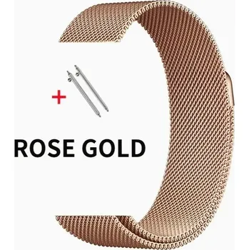 Řemínek na hodinky Zlatavě růžový řemínek 22 mm pro Garmin Vivoactive 4 Milánský styl (Kovový opasek 22 mm pro hodinky Garmin Vivoactive 4 Rosegold)