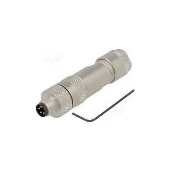 Elektrický konektor Konektor M8 vidlice PIN 4 přímý stíněný na kabel zástrčka