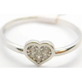 Prsten Klenoty Budín Srdíčkový dámský zásnubní prsten z bílého zlata se zirkony 585/0,86gr vel. 50 HK1253 (Klenoty Budín Srdíčkový dámský zásnubní prsten z bílého zlata se zirkony 585/0,86gr vel. 50 HK1253)