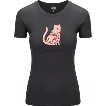 Vánoční Dámské Tričko s Vtipným Potiskem Zamotaného Kocoura XL