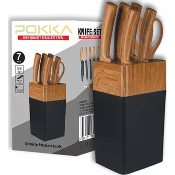Kuchyňský nůž KUCHYŇSKÉ NOŽE V BLOKU 5 ks. NŮŽKY BROUSEK STOJAN SADA KOMPLETNÍ SADA NOŽŮ