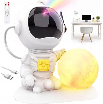 Noční světlo PROJEKTOR NOČNÍ OBLOHY ASTRONAUTA NOČNÍ LAMPA 3v1 PRO DĚTI S DÁLKOVÝM OVLÁDÁNÍM A ČASOVAČEM