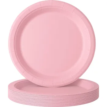 Talíř PAPÍROVÉ TALÍŘKY SVĚTLE RŮŽOVÉ 23cm 20 kusů EKOLOGICKÉ