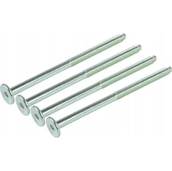 Šroub 100x metrický šroub M6 x 100 mm, bílý pozink, nábytkový šroub se zápustnou hlavou