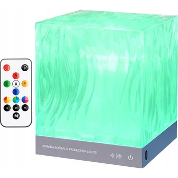 Lampička Polární záře Projektor Noční Oblohy Dotyková Lampa KŘIŠŤÁLOVÁ Lampička 17 barev