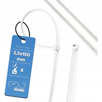 Stahovací páska EDO Technic Kabelová stahovací páska (Stahovací páska) PEVNÁ 2,5x150 Bílá 100 ks