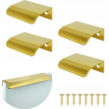 Nábytková úchytka hranová na skříňku zásuvky zlatý lesk 50/32mm