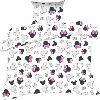Povlečení Povlečení 110x140 myška bílá černá růžové mašličky Kids s povlakem na polštář 40x60