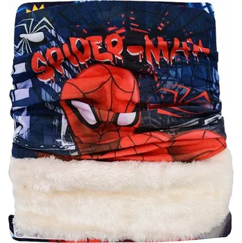 Nákrčník NÁKRČNÍK CHLAPECKÝ ZATEPLENÝ ŠÁTEK S MEDVÍDKEM POLAR Spider-Man ECRU D037F
