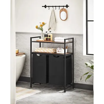 Koš na prádlo Volně stojící koš na prádlo Vasagle 92 l, béžový a černý